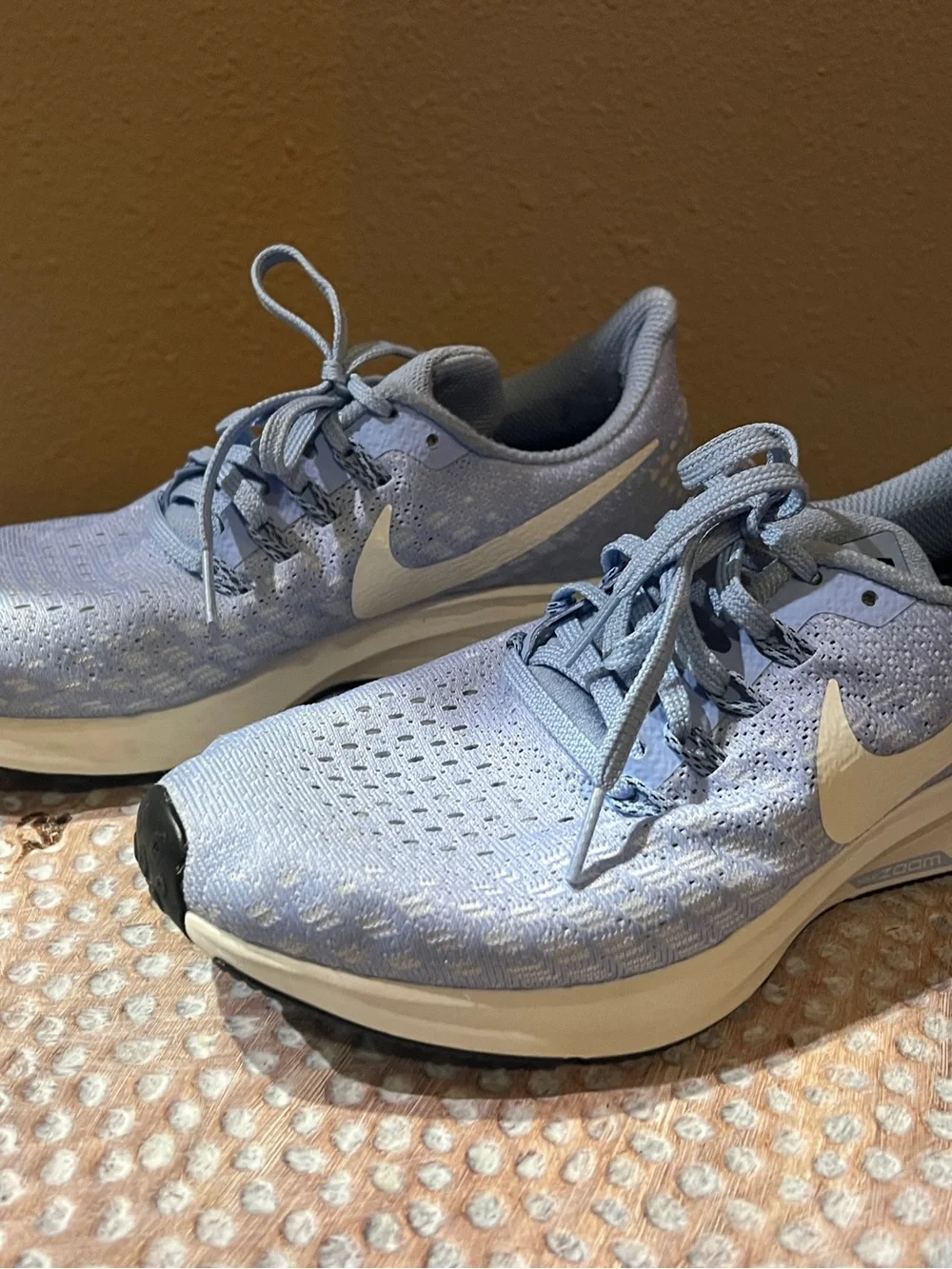 Nike Women's Pale Blue Running Shoes with White Swoosh
